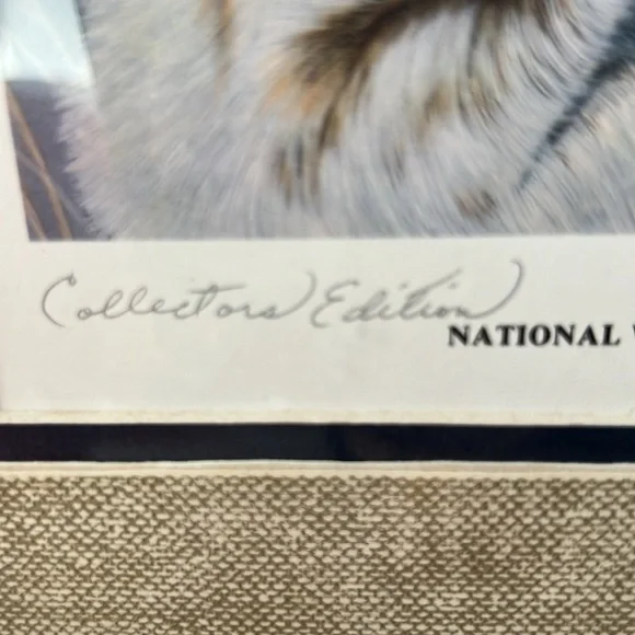 Vintage 1986 national waterfowl conservation stamp framed print by Phillip Crowe